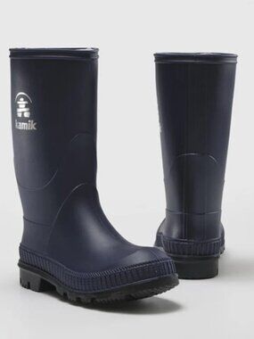KAMIK Stomp Toddler Rain Boots Navy Blue & Black NEW - Size 7T